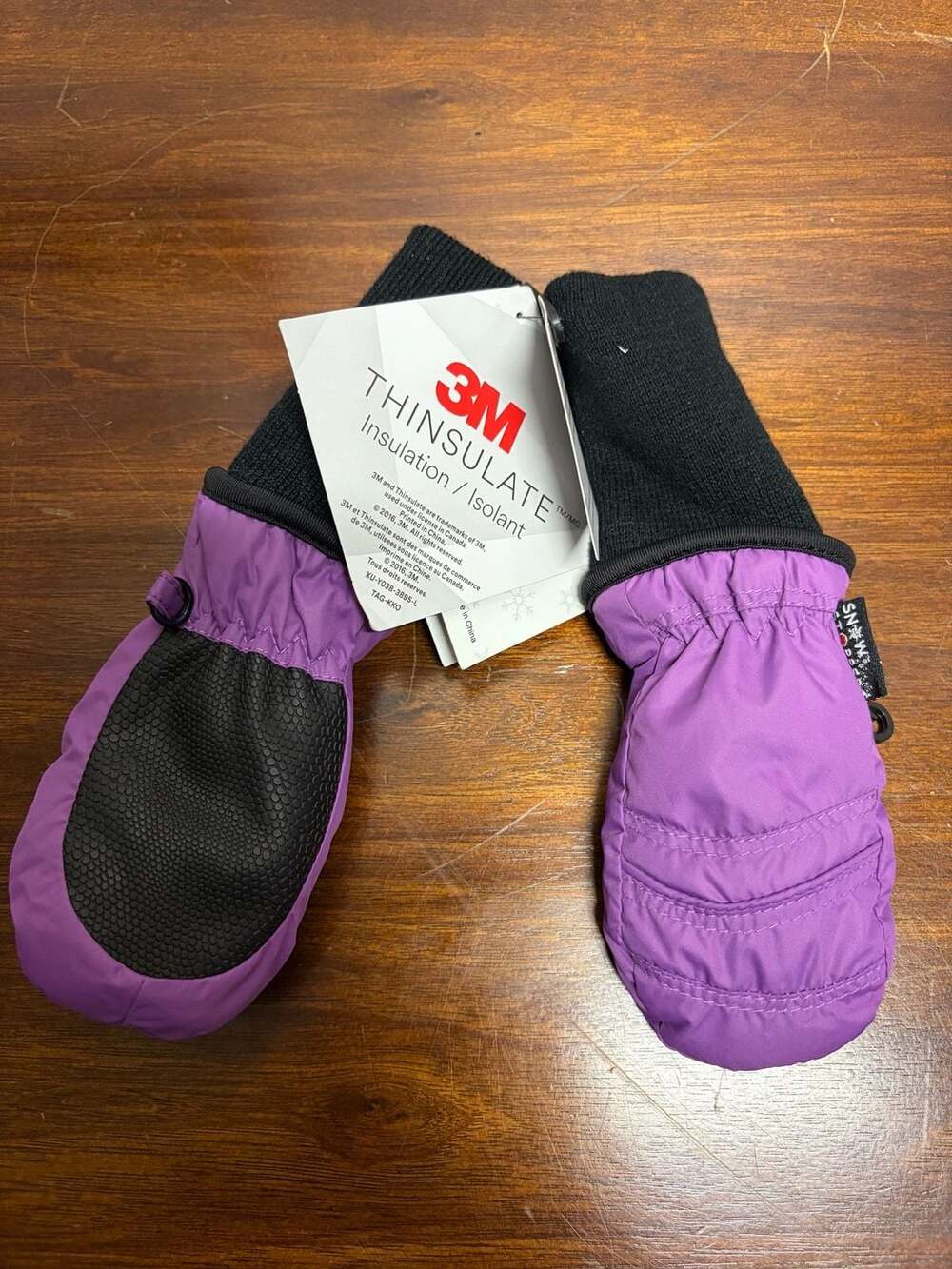 SnowStoppers Winter Mittens Size XS Purple 3M Thinsulate New